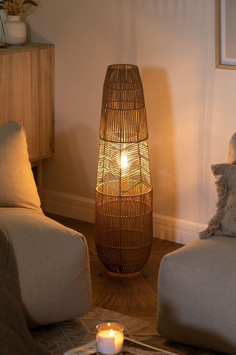Sklum Menak Lampada da Terra Carta Natural 92 cm
