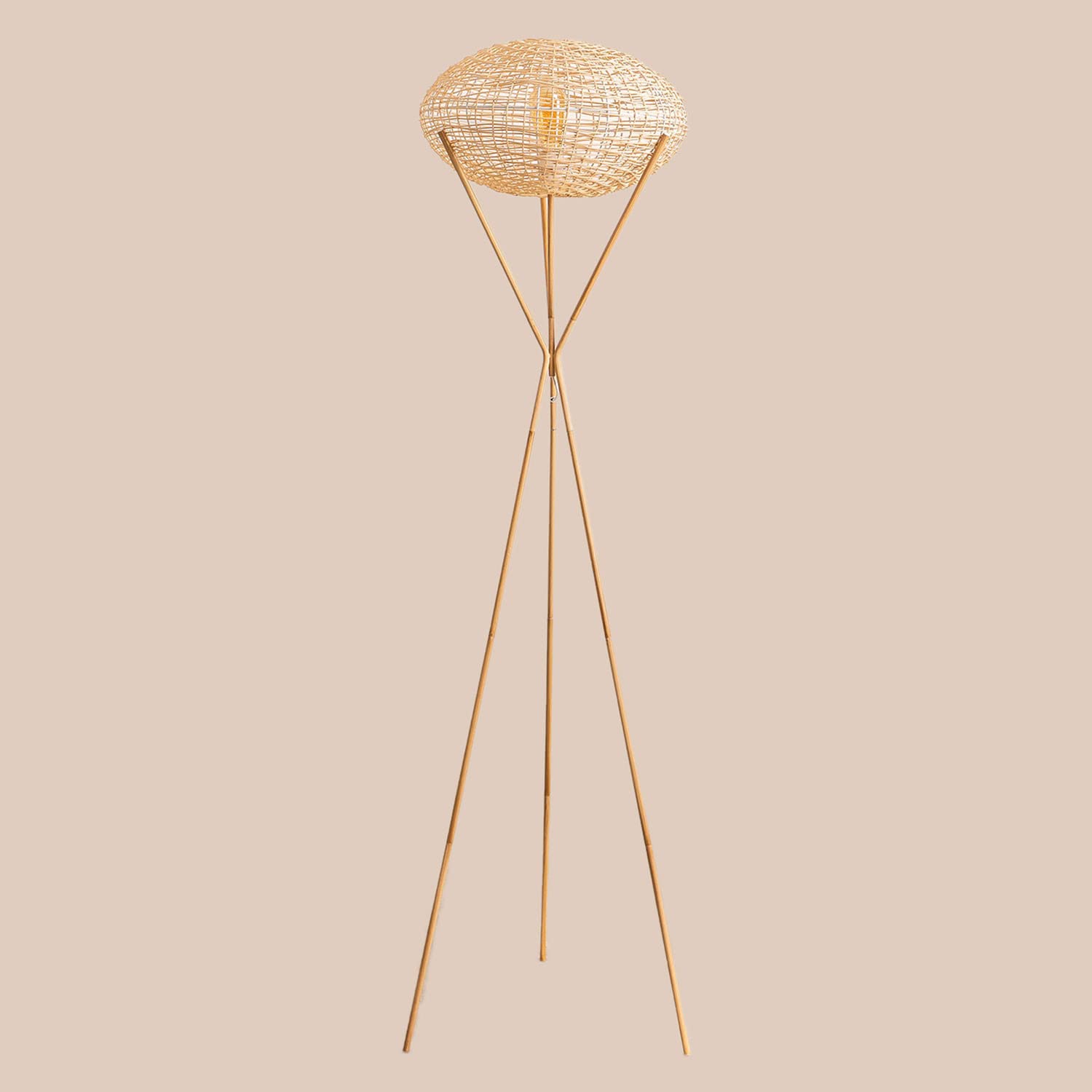 Sklum Xauron Lampada da Terra Rattan Naturale