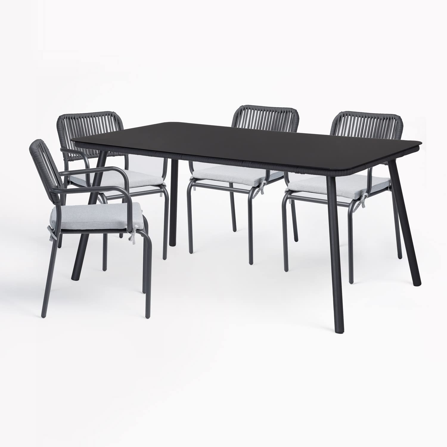 Sklum Arhiza Style set giardino 5 pezzi grigio scuro vetro