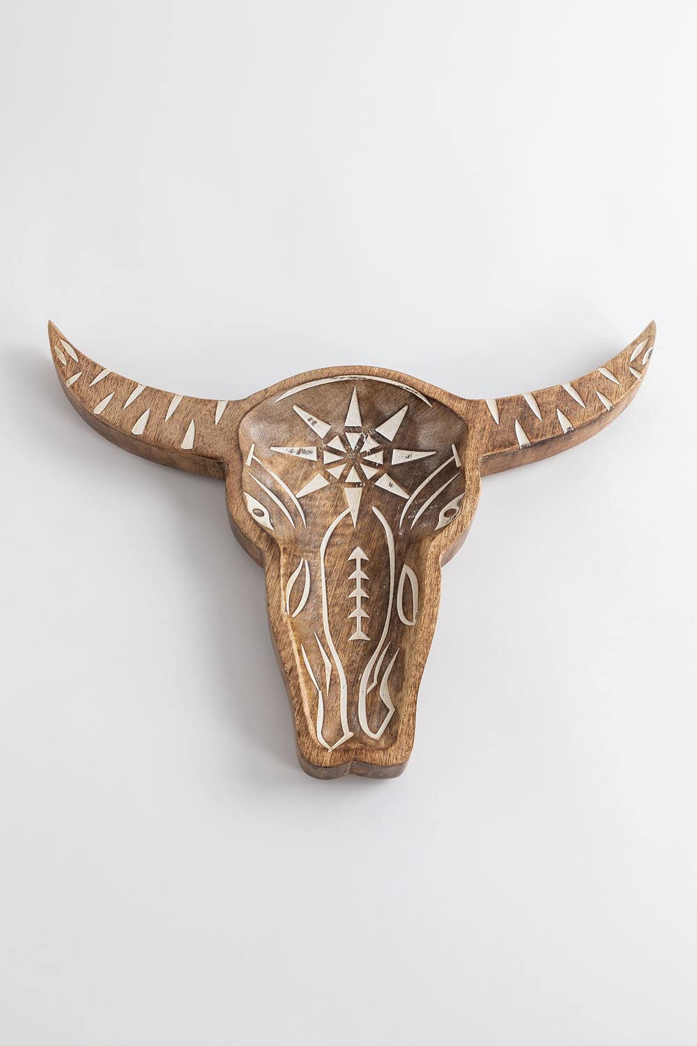 Sklum Sonte figura decorativa teschio in legno mango
