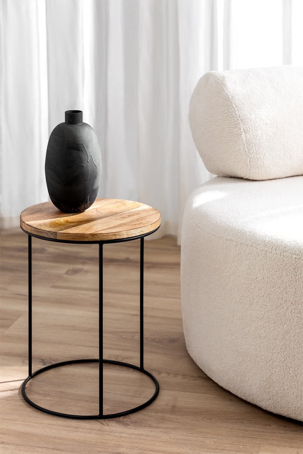 Sklum Tannam Mango Tavolino Rotondo Ø30 cm Legno