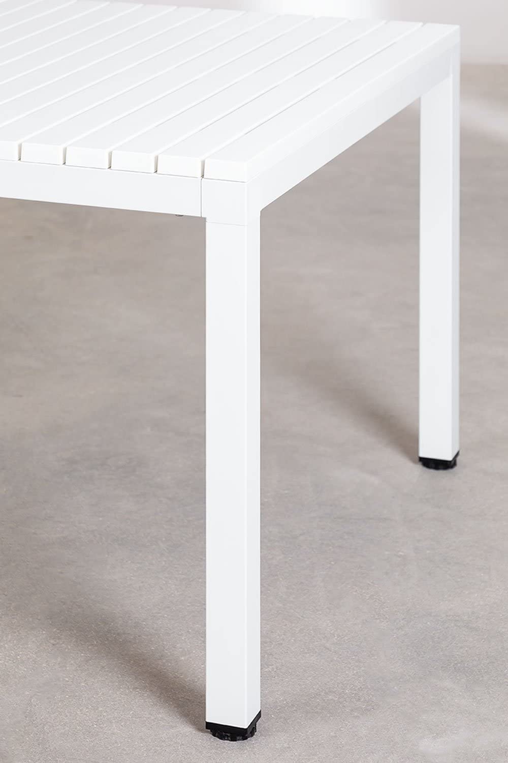 Sklum Marti Tavolo da Giardino 140x100 cm Bianco Alluminio