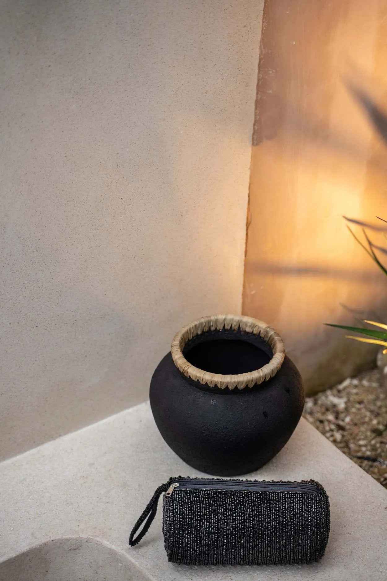 Bambua Styly vaso S nero naturale terracotta