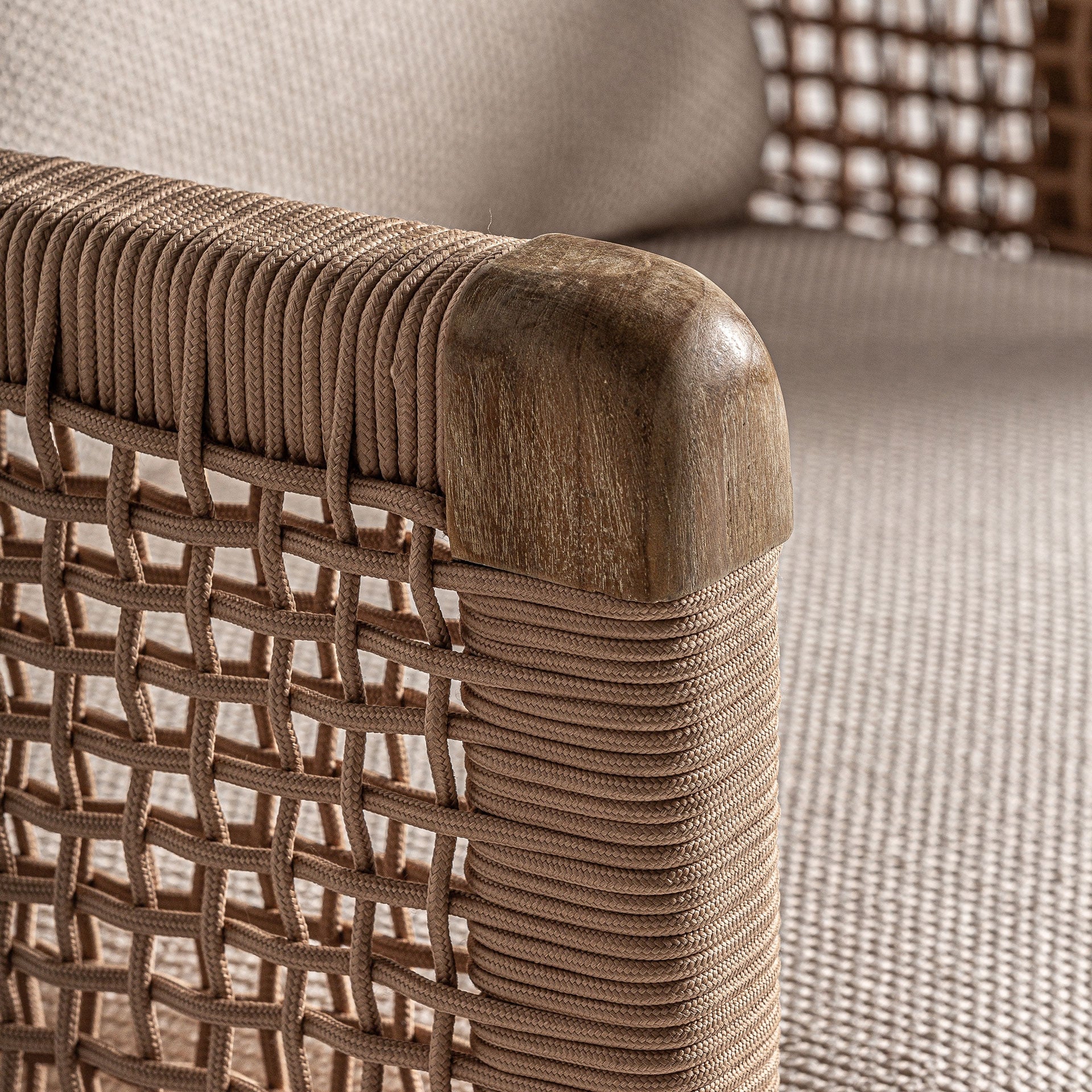 Bambua Trena poltrona teak crema da esterno
