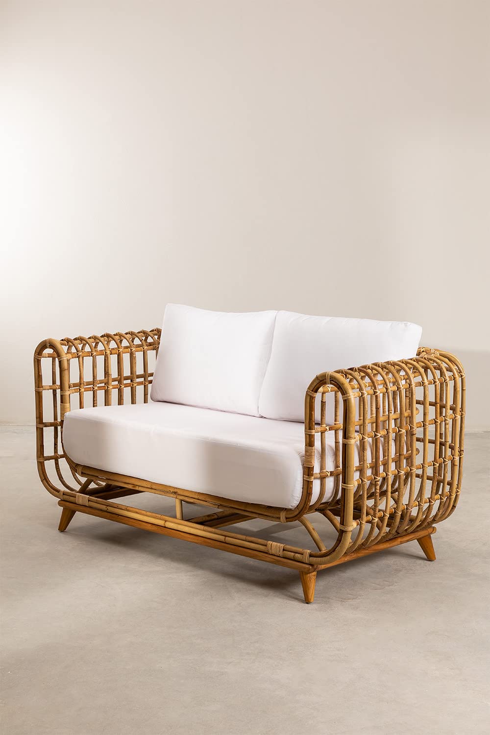Sklum Zenta divano da giardino 2 posti rattan marrone