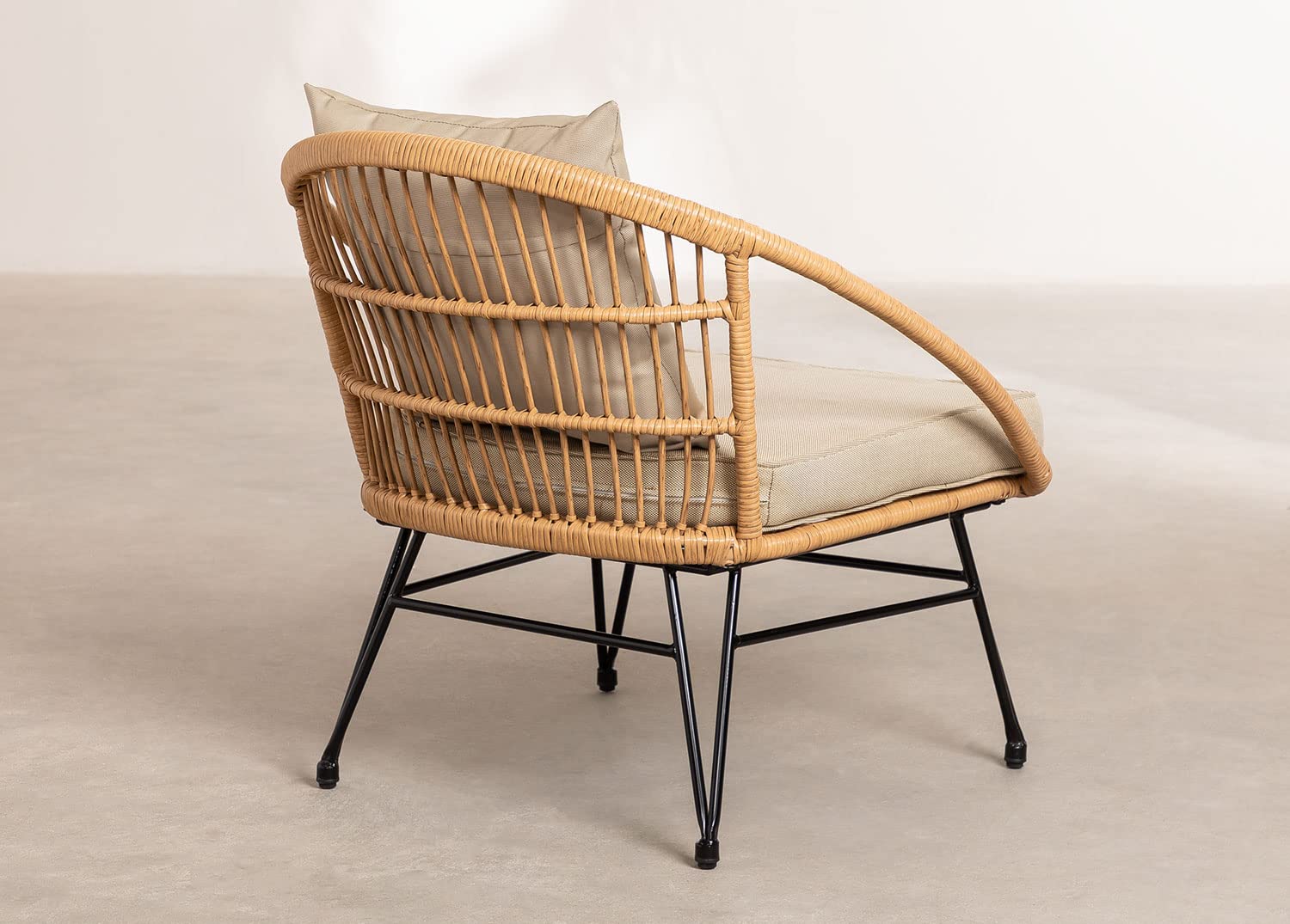 Sklum Kuman set giardino 5 pezzi marrone in rattan