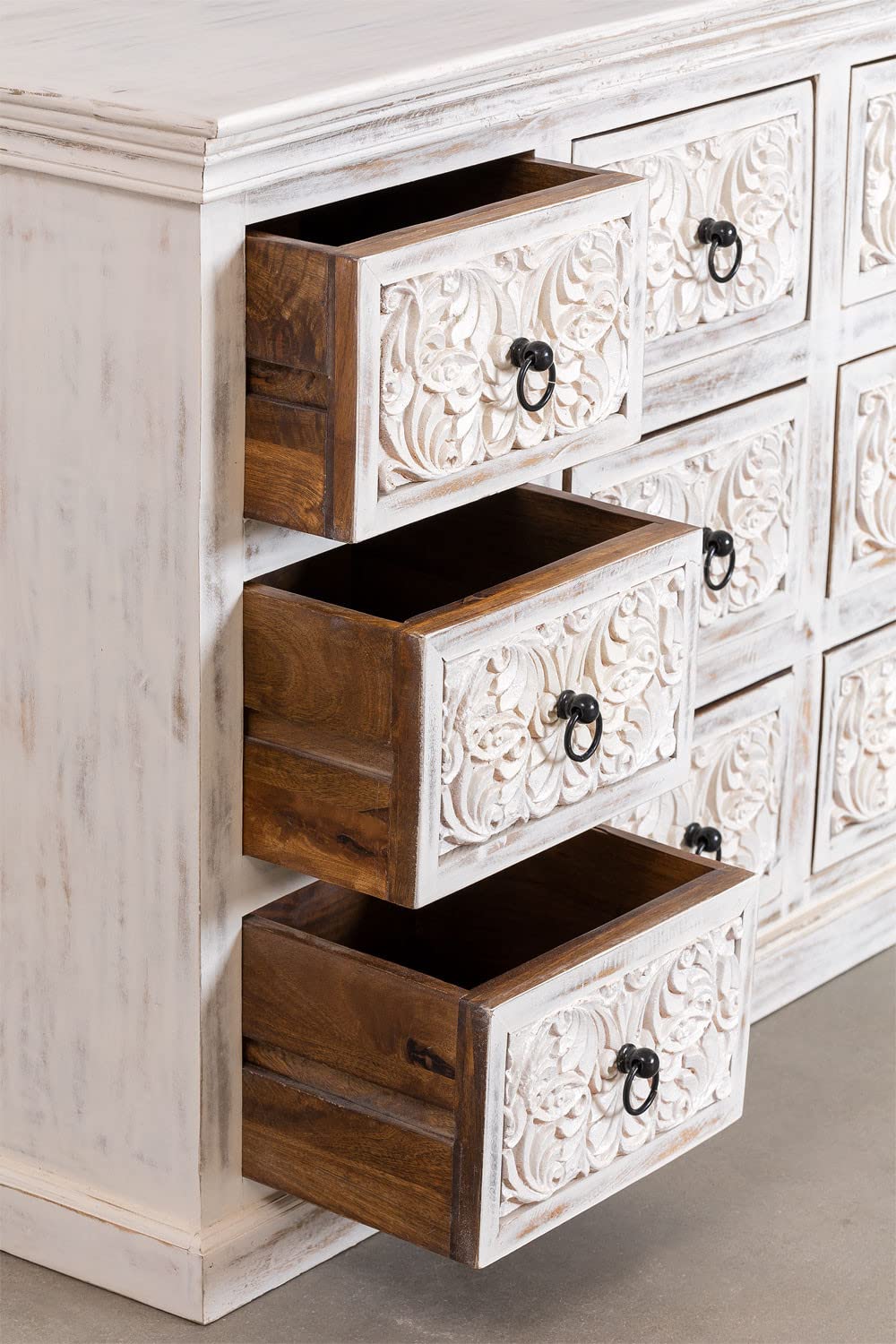 Sklum Baran credenza bianco vintage 154,5 cm mango