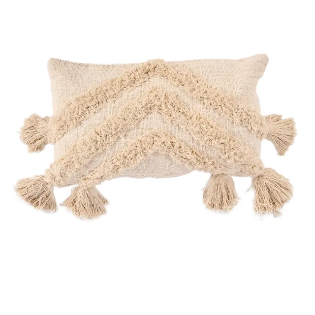 Bambua Nomad federa cuscino crema cotone con nappe