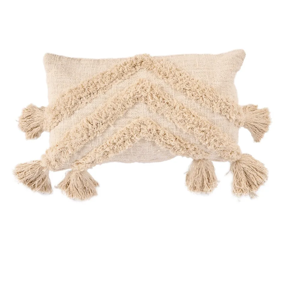 Bambua Nomad federa cuscino crema cotone con nappe