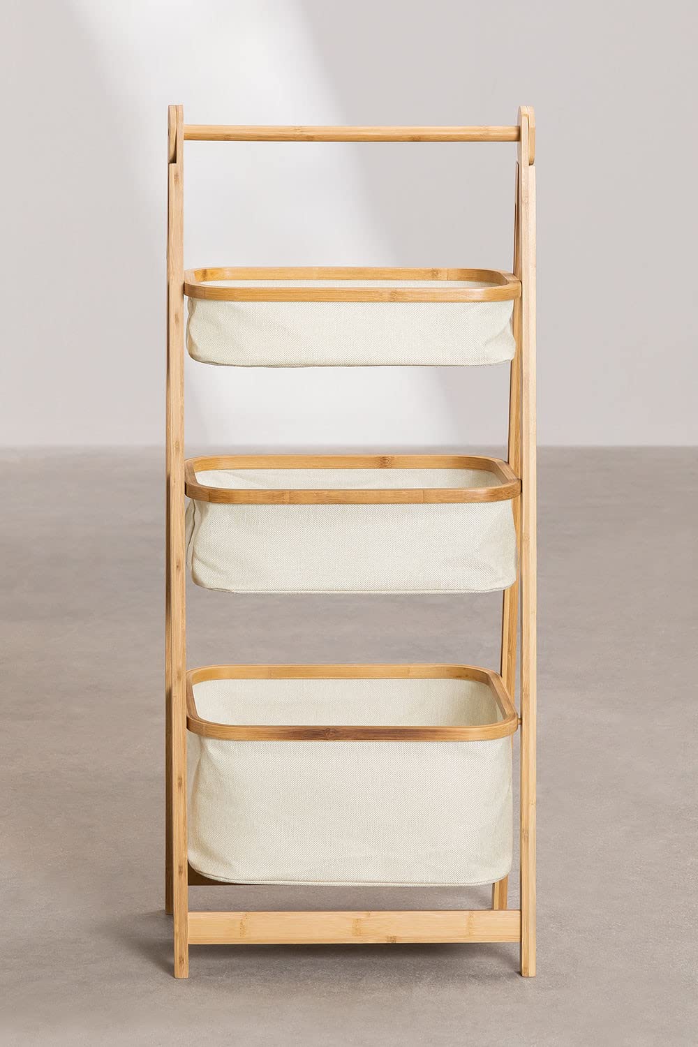 Sklum Yvet scaffale bambù bianco 3 cesti 108 cm