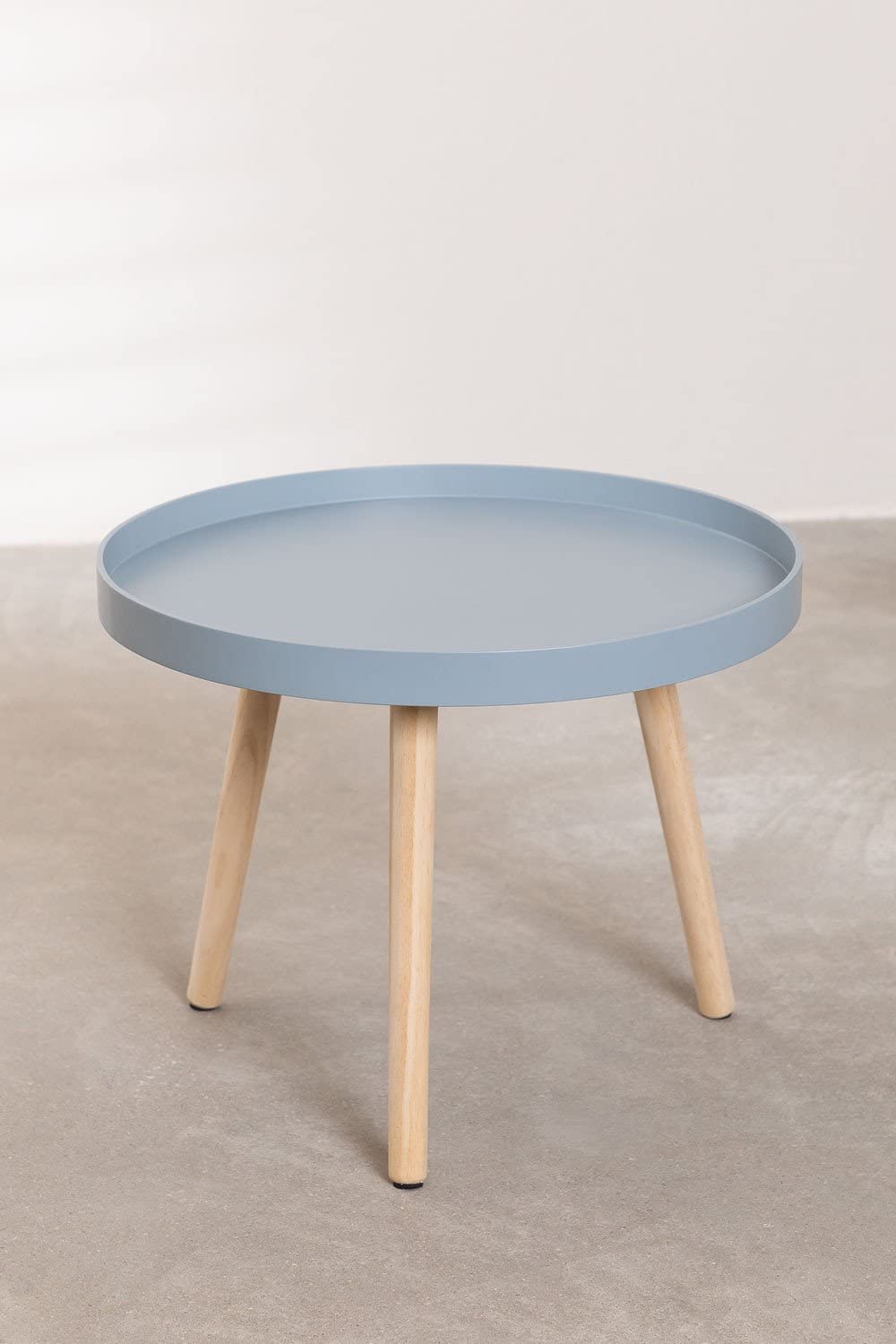 Sklum Sigma tavolino rotondo legno Ø50 grigio gambe pino