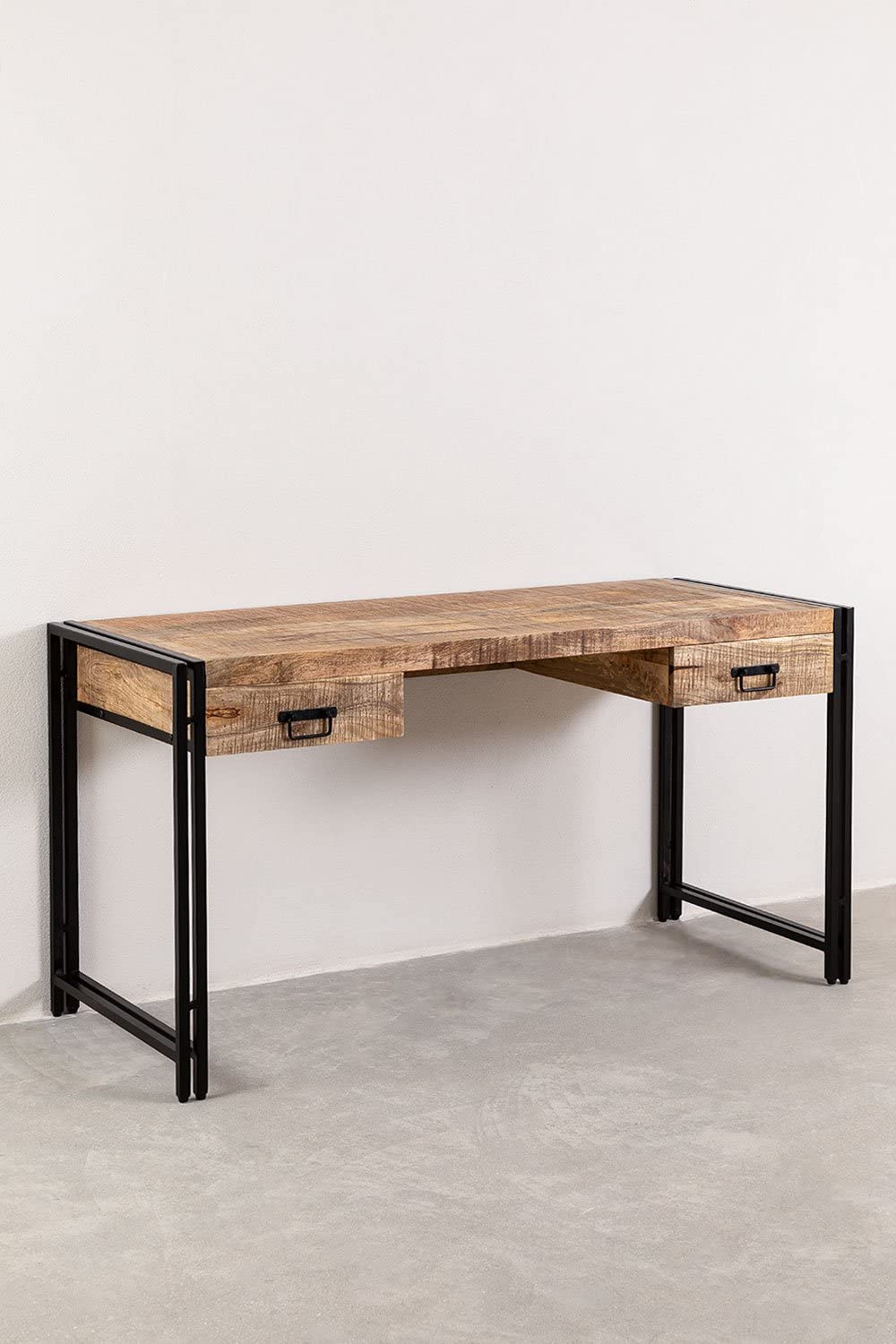 Sklum Tanem Style scrivania legno naturale 146 cm 2 cassetti