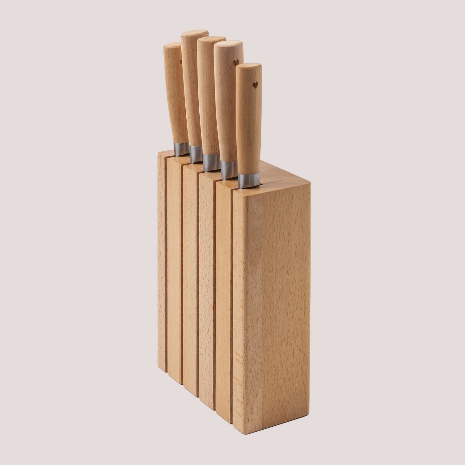 Sklum Datte set coltelli cucina con ceppo in legno