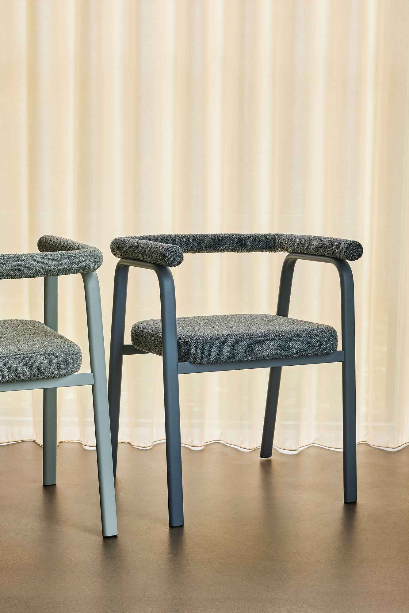 Bambua Ecto sedia da pranzo grigia imbottita