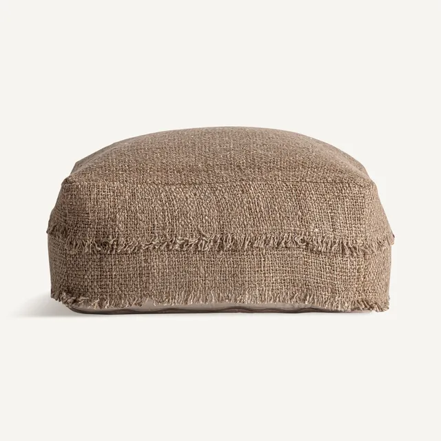 Bambua Liam pouf rotondo in cotone marrone