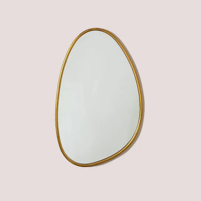 Sklum Flora specchio parete 80x50 cm cornice oro