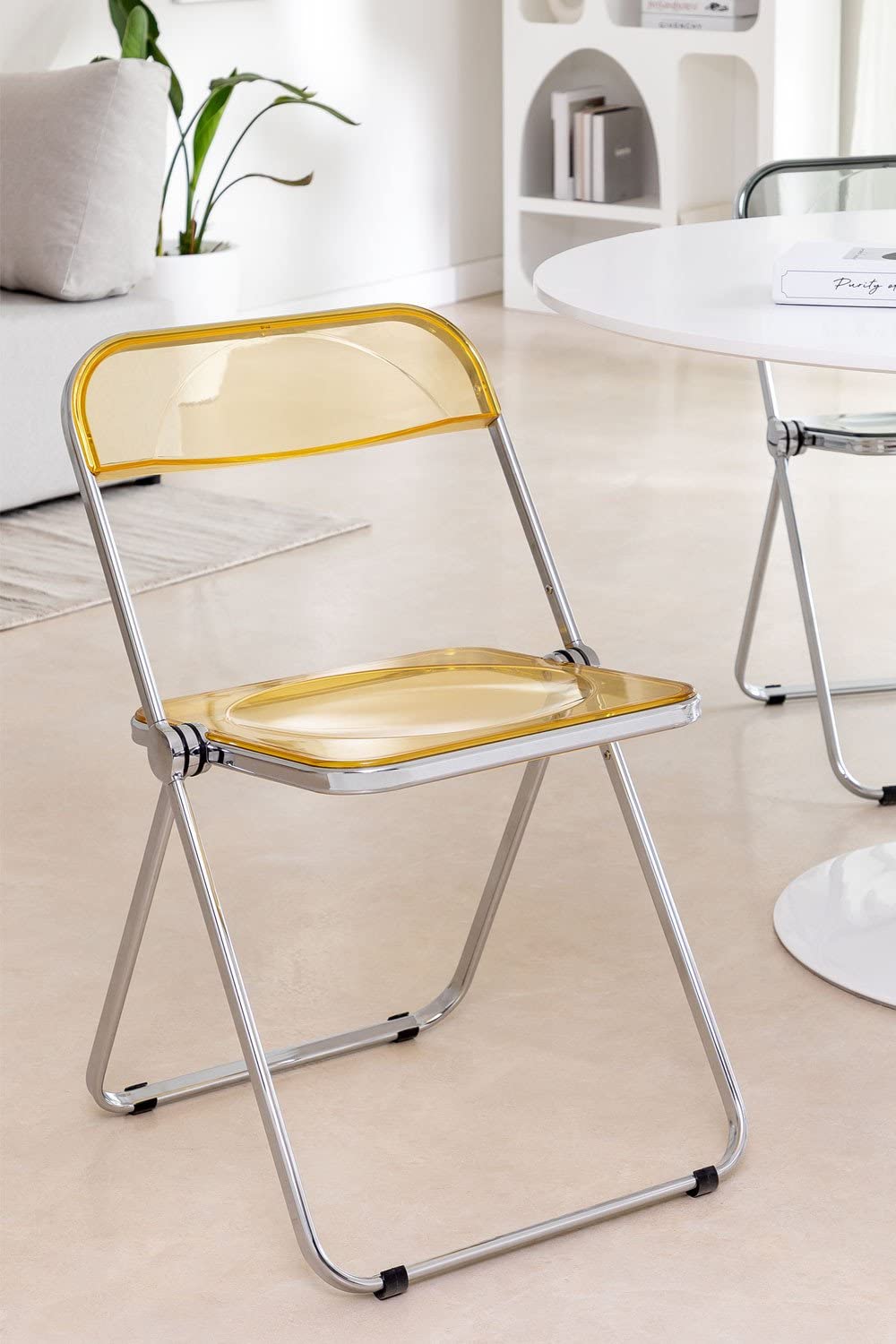 Sklum Kepko sedia pieghevole giallo affumicato metallo