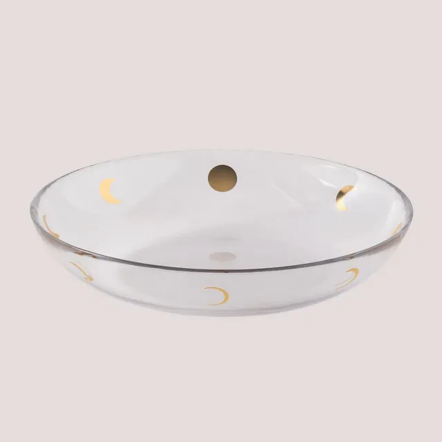 Sklum Exton Set 4 Piatti Fondi in Vetro 21,5 cm Oro