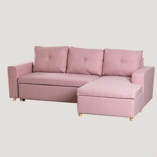 Sklum Calvin Divano Letto Chaise Longue 3 Posti Rosa