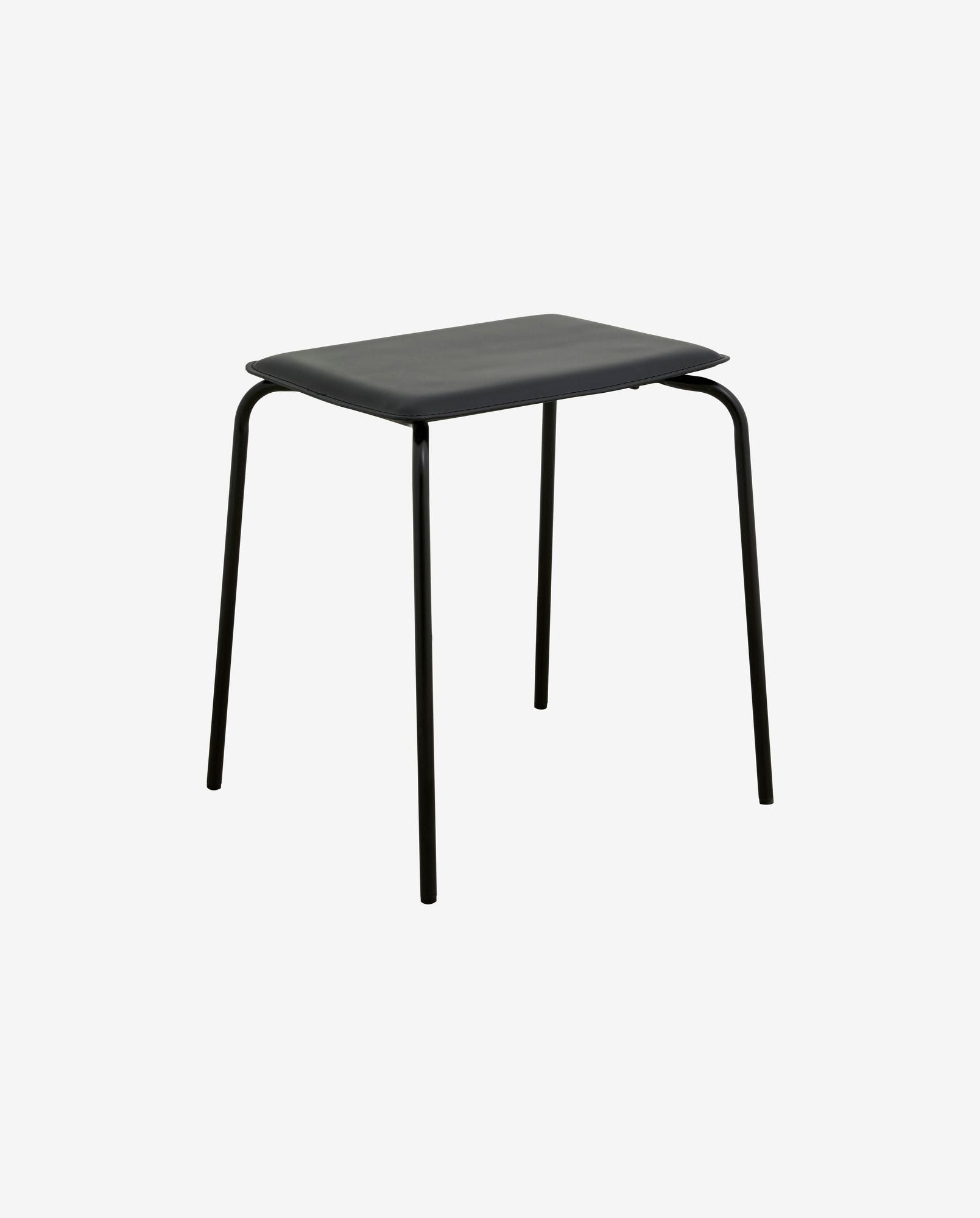 Bambua Esa sgabello nero pelle metallo 120 kg impilabile