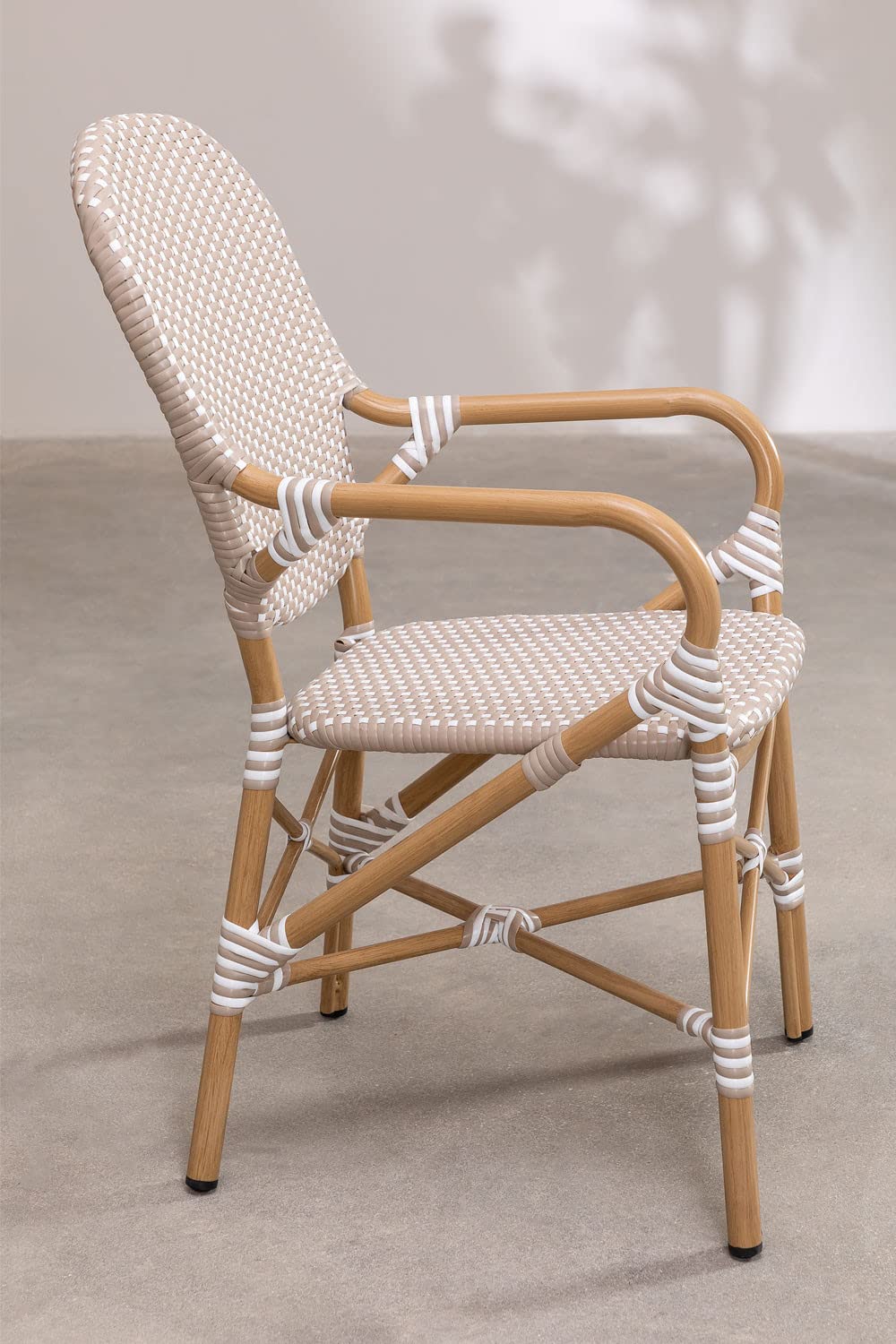 Sklum Alisa Bistro sedia rattan grigio talpa
