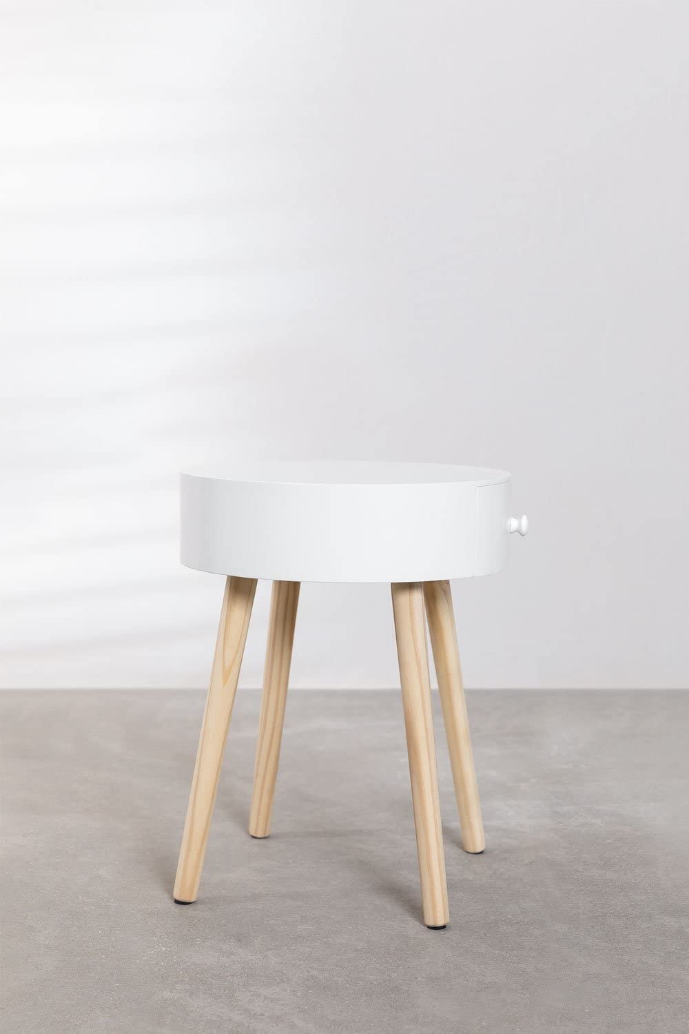 Sklum Lamba Comodino in Legno con Cassetto Ø41 cm