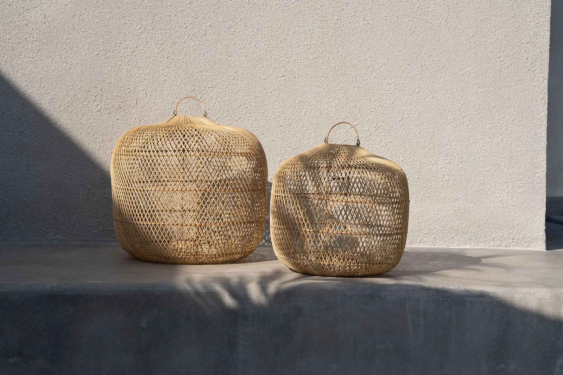 Bambua Batu Bolong lampada sospensione naturale M rattan