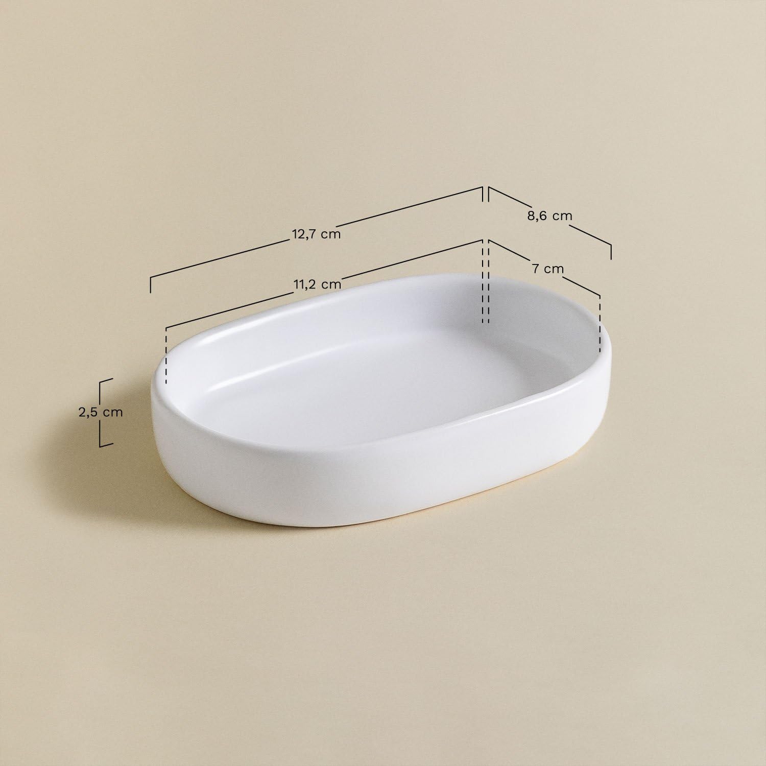 Sklum Pierk portasapone ceramica nero ovale