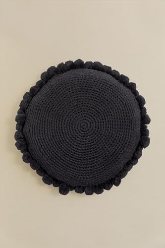 Sklum Yilda cuscino rotondo Ø50 cm cotone con pon pon