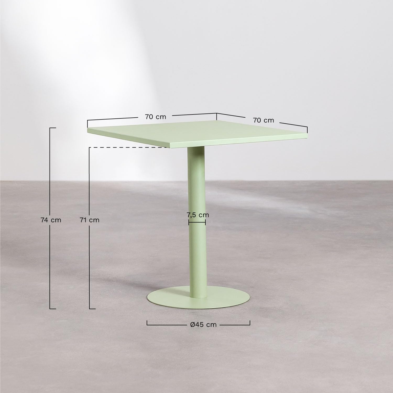 Sklum Mizzi tavolo giardino 70x70 cm nero ferro