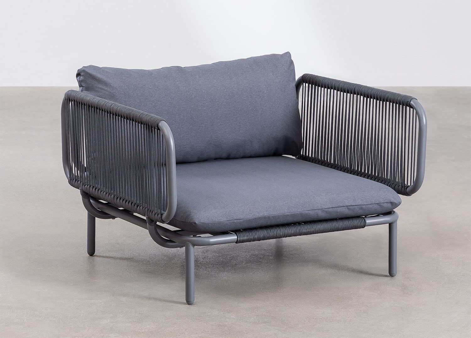 Sklum Roubly Style divano angolare giardino 4 pezzi antracite