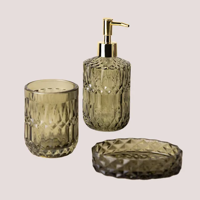 Sklum Ovie Set Bagno in Vetro 3 Pezzi Vintage