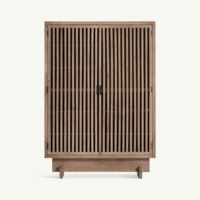 Bambua Gàbia armadio 2 ante legno mango