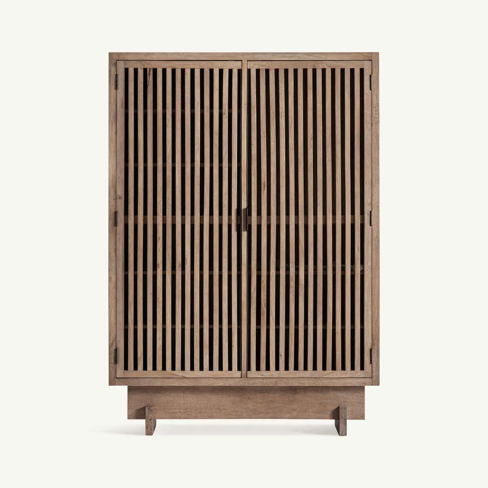 Bambua Gàbia armadio 2 ante legno mango