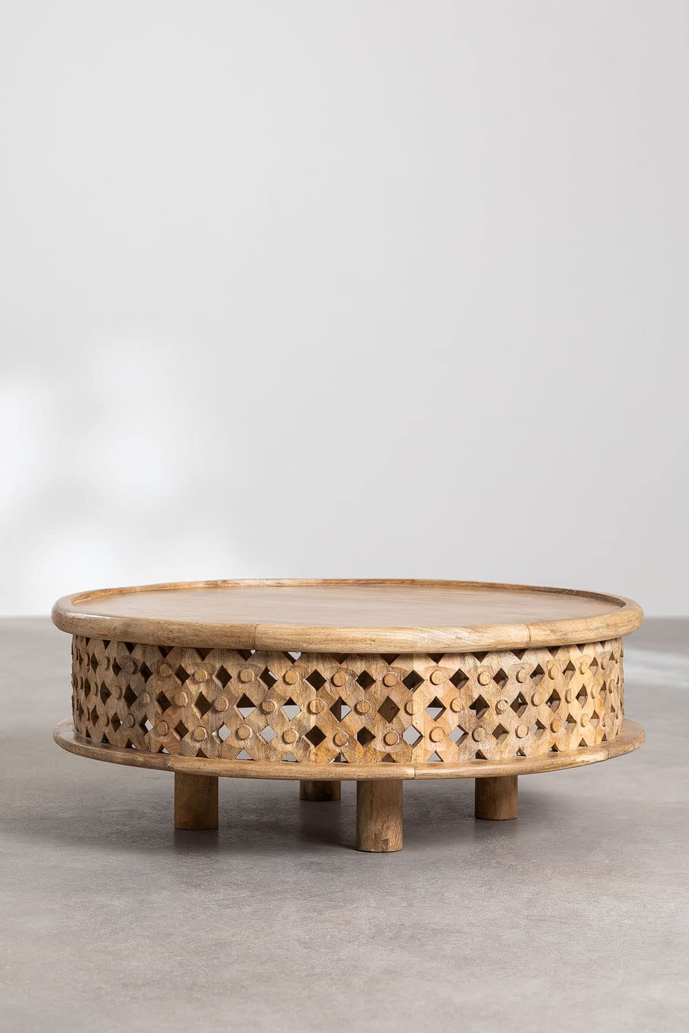 Sklum Riad tavolino caffè legno mango Ø80 boho