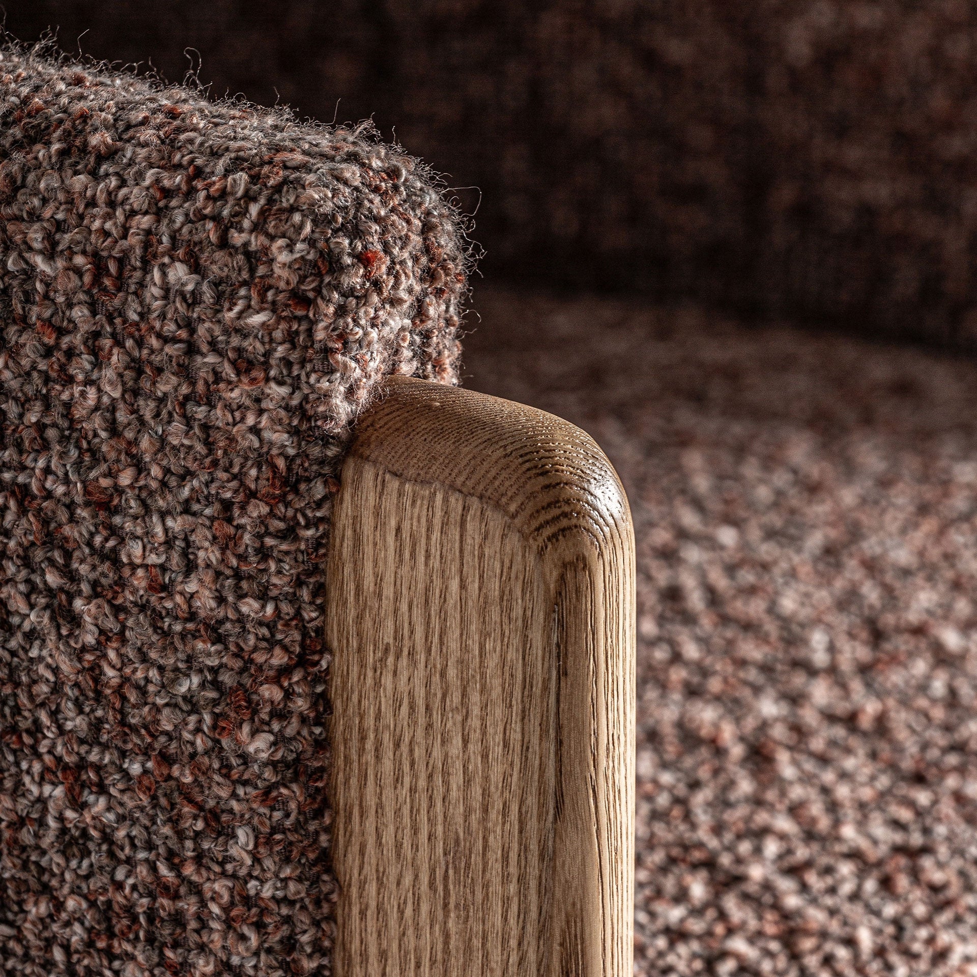 Bambua Sernier sgabello alto rovere bouclé malva