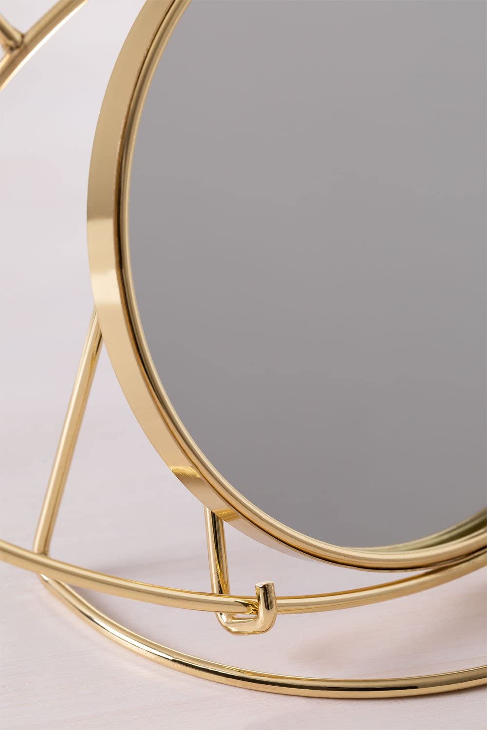 Sklum Lubin specchio da tavolo metallo dorato 30 cm rotondo