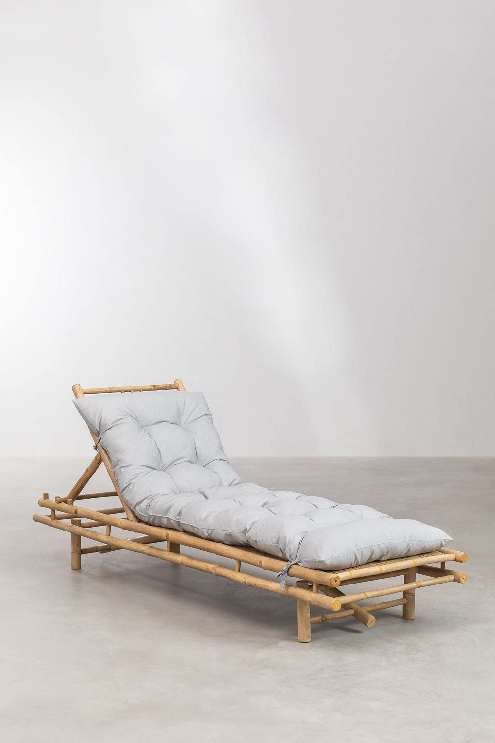 Sklum Gossy Lettino in Bambù Grigio Chiaro 70x200 cm