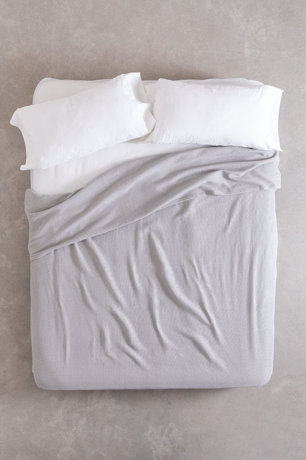 Sklum Bimba coperta cotone waffle 243x223 grigio chiaro