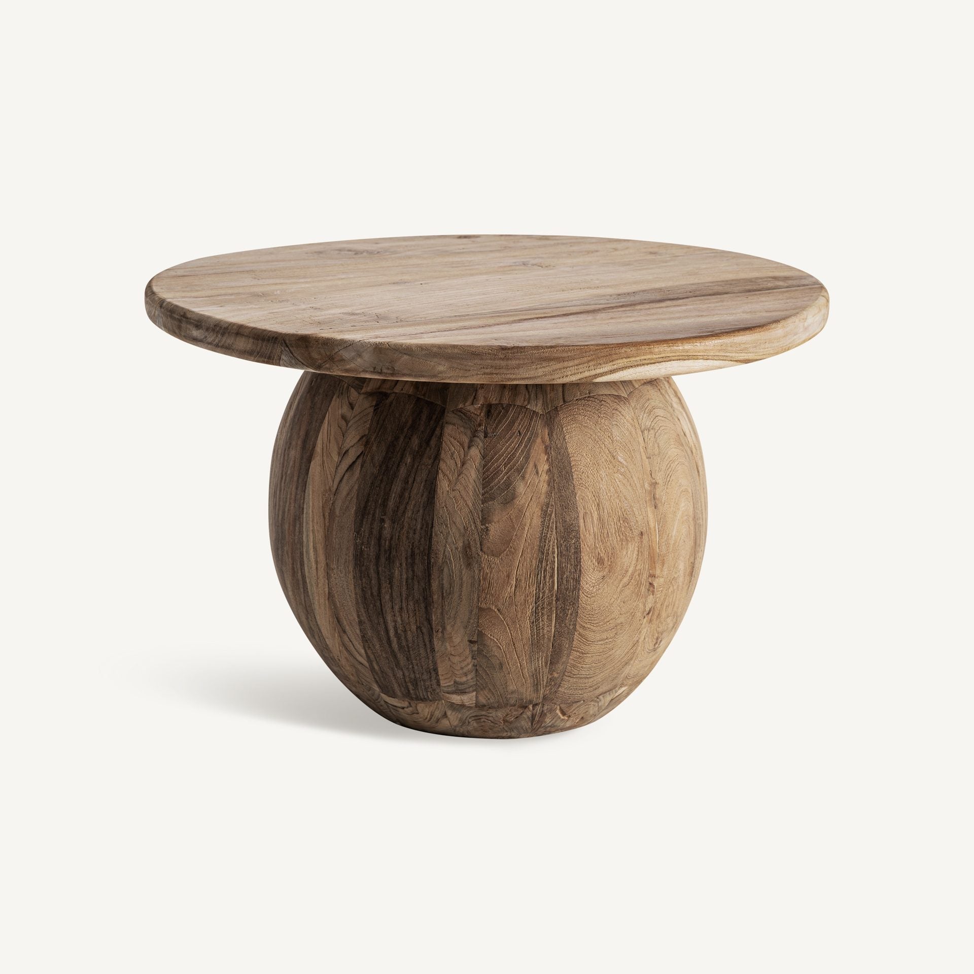 Bambua Erloy tavolino rotondo in teak di recupero
