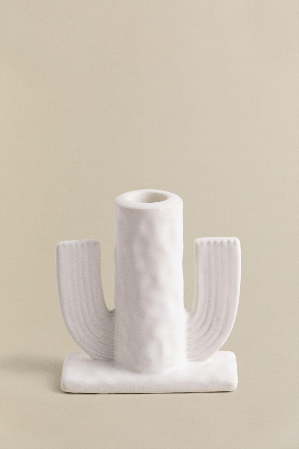 Sklum Lanek Portacandele Ceramica Bianco 11 cm
