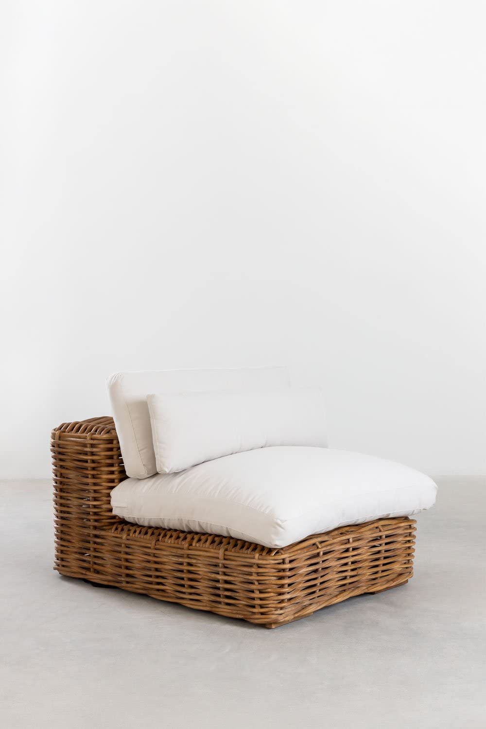 Sklum Milu modulo divano da giardino in rattan con cuscini