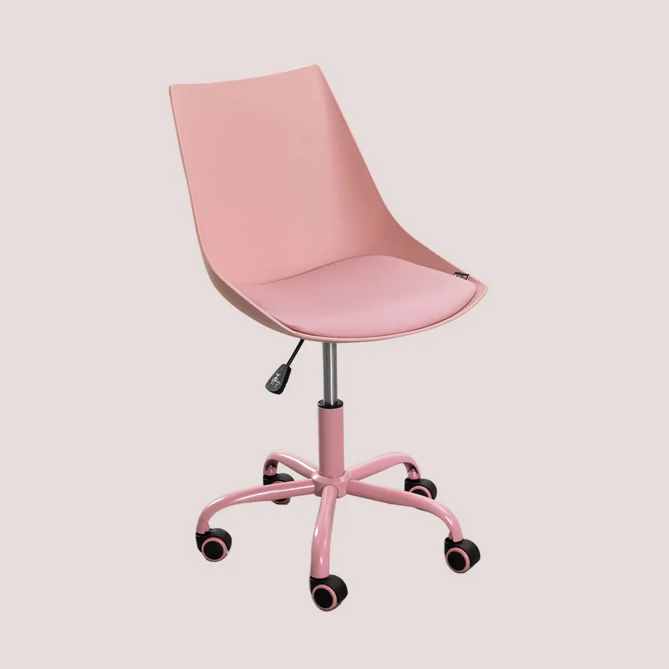 Sklum Adoni sedia da ufficio rosa regolabile con ruote