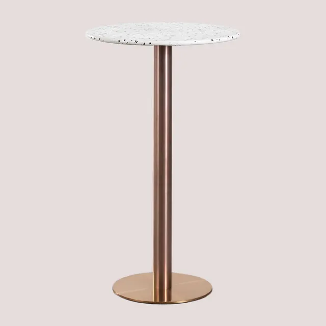 Sklum Malibu tavolo bar alto rotondo Ø60 cm in terrazzo