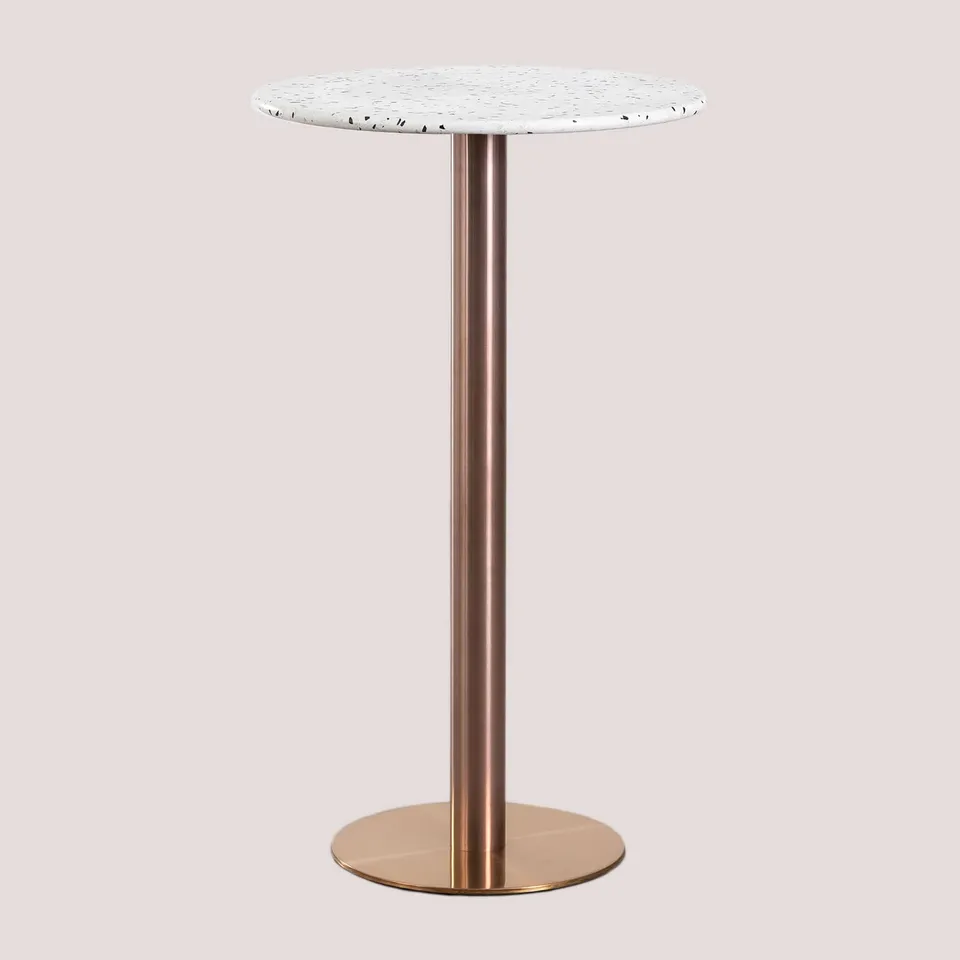 Sklum Malibu tavolo bar alto rotondo Ø60 cm in terrazzo