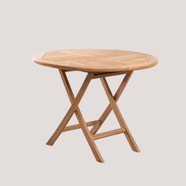 Sklum Pira tavolo giardino teak Ø100 pieghevole