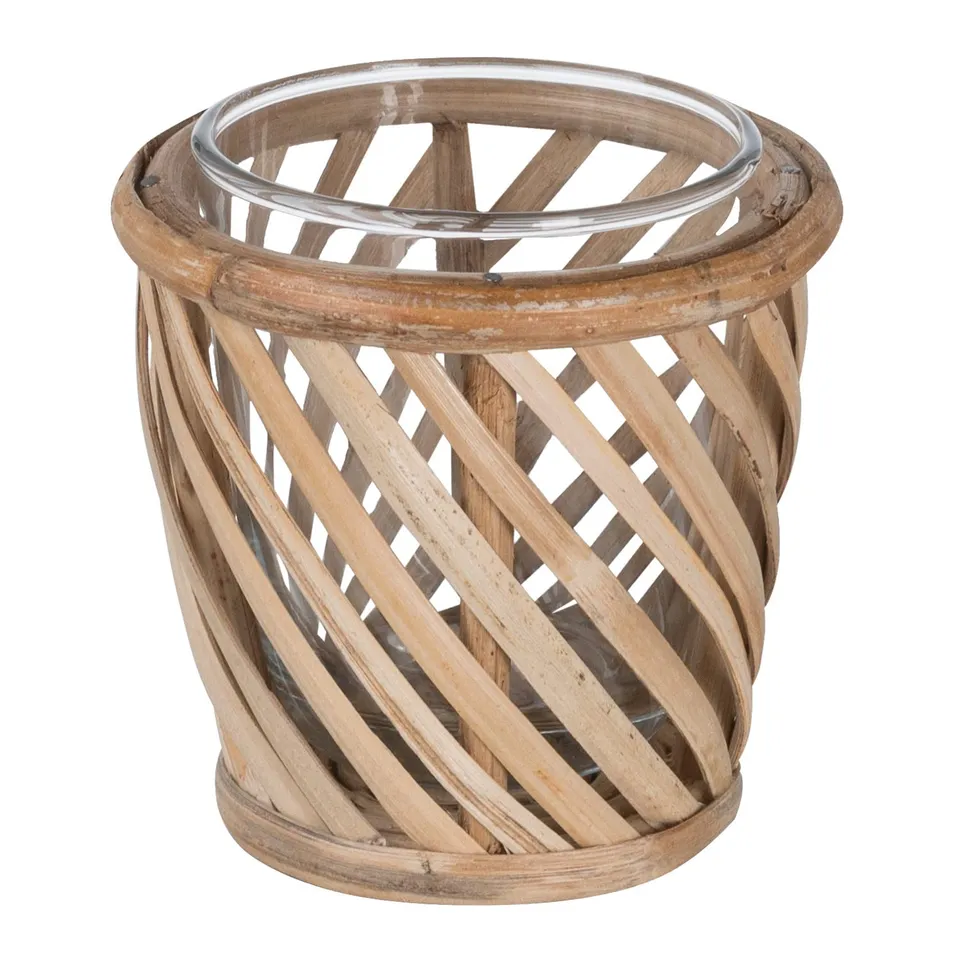 Sklum Cocco vaso in bambù marrone naturale Ø9 cm