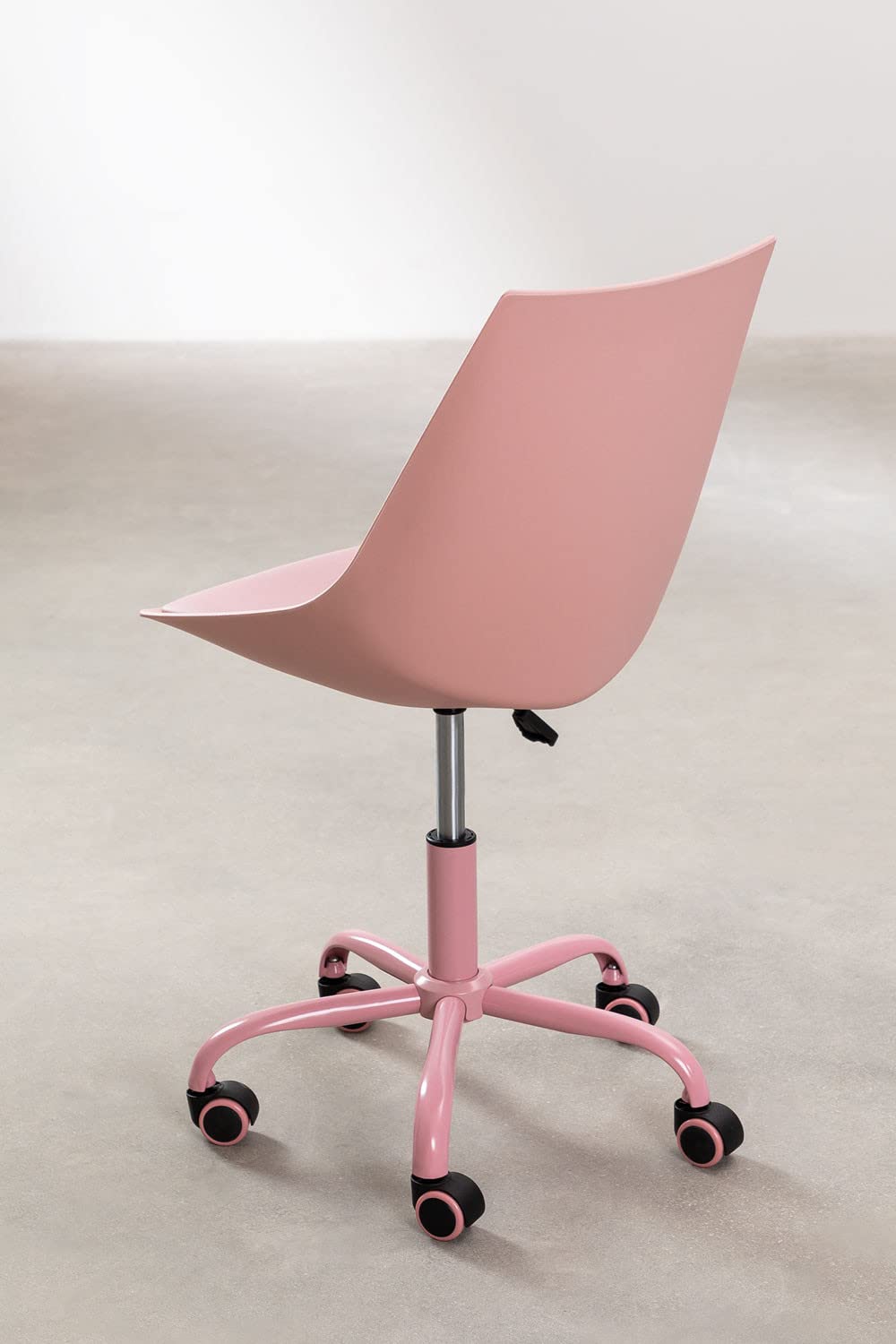 Sklum Adoni sedia da ufficio rosa regolabile con ruote