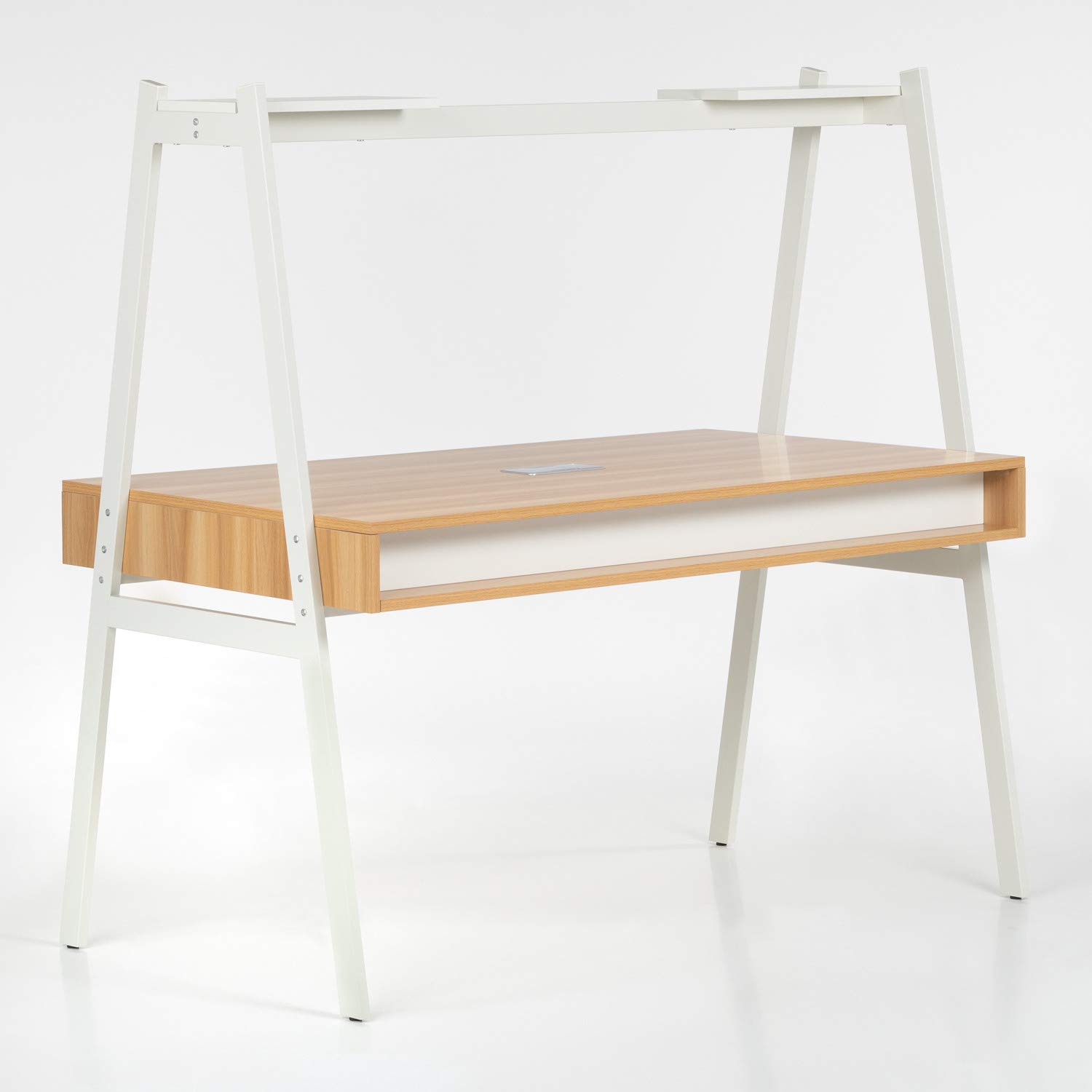 Sklum Bhan Scrivania Bianco 144 cm in Acciaio