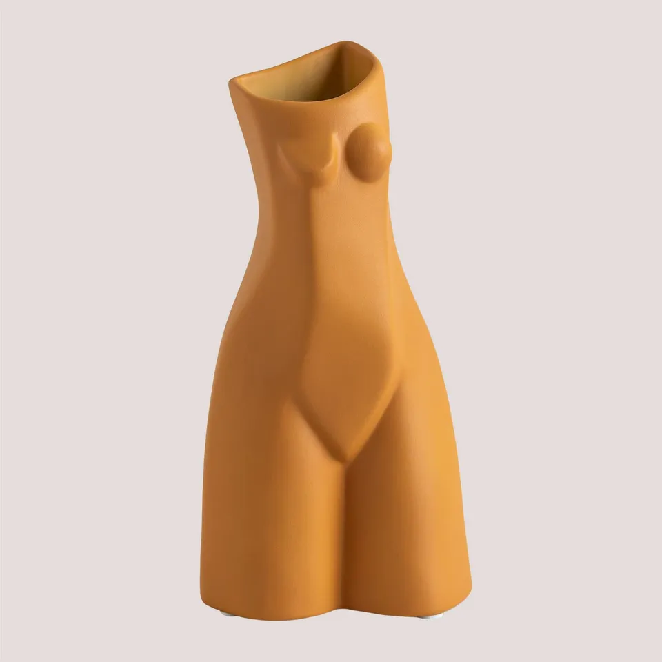 Sklum Josefine Vaso Ceramica 22 cm Mostarda